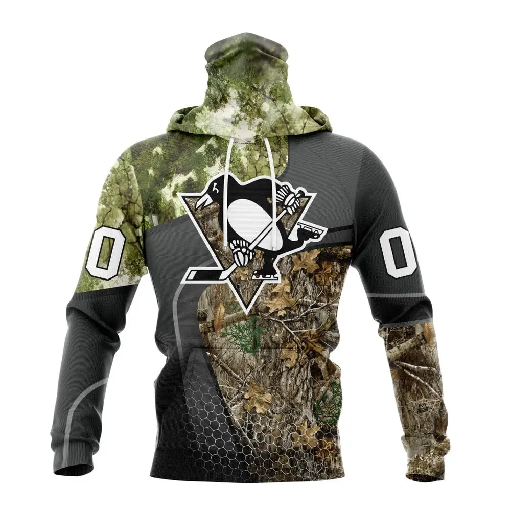 NHL Pittsburgh Penguins Special Hunting Camo Design St2302 Mask Hoodie