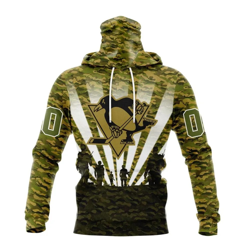 NHL Pittsburgh Penguins Special Military Camo Kits For Veterans Day And Rememberance Day St2201 Mask Hoodie