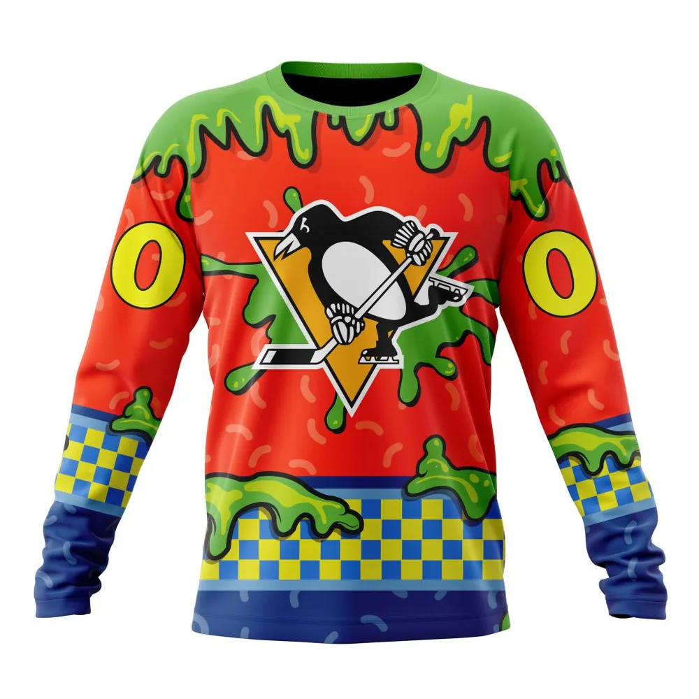 NHL Pittsburgh Penguins Special Nickelodeon Design St2301 Long Sleeved Sweatshirt 