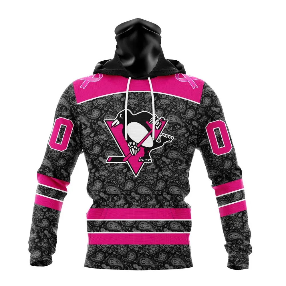 NHL Pittsburgh Penguins Special Pink In The Rink Fight Breast Cancer St2301 Mask Hoodie