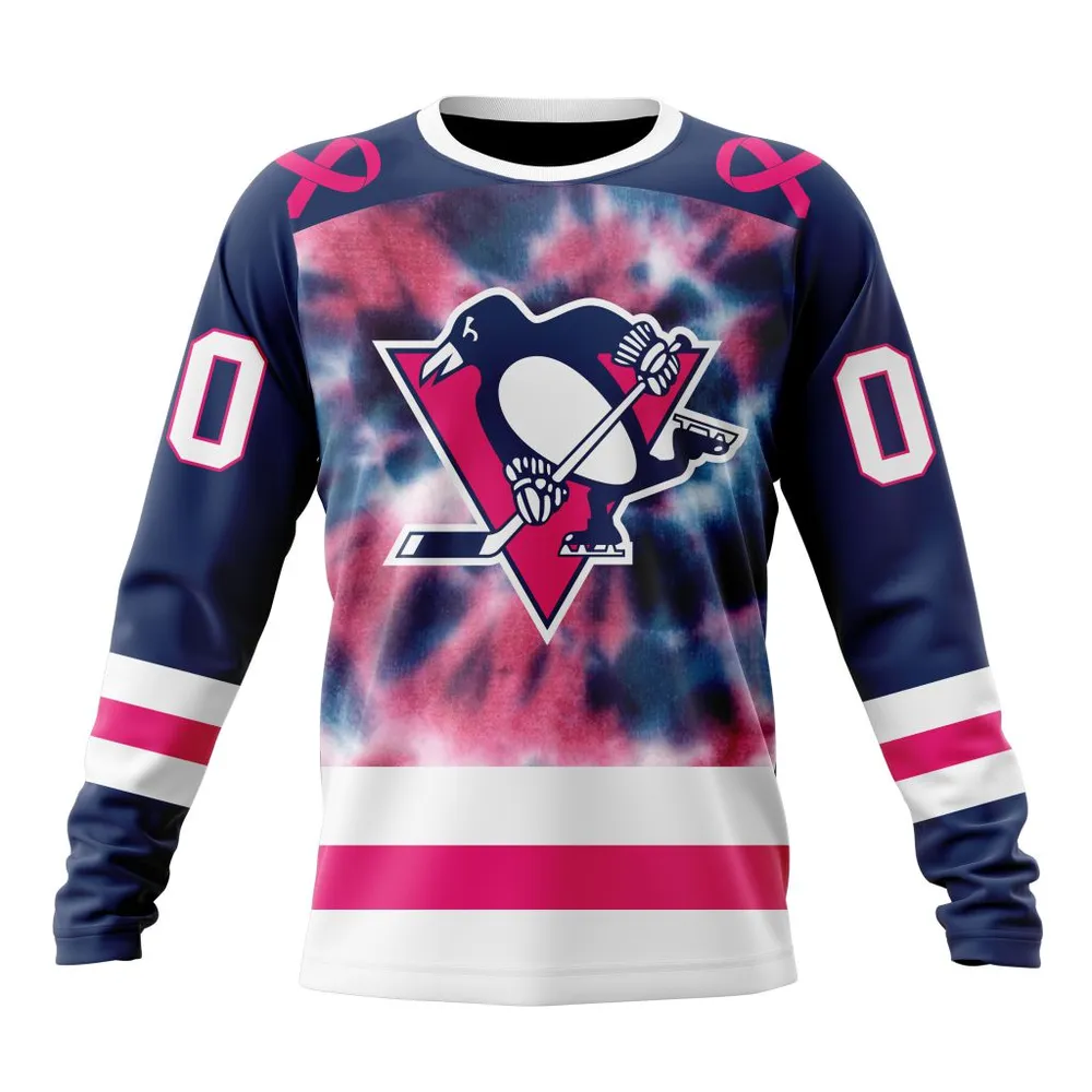 NHL Pittsburgh Penguins Special Pink October Fight Breast Cancer St2303 Long Sleeved Sweatshirt 