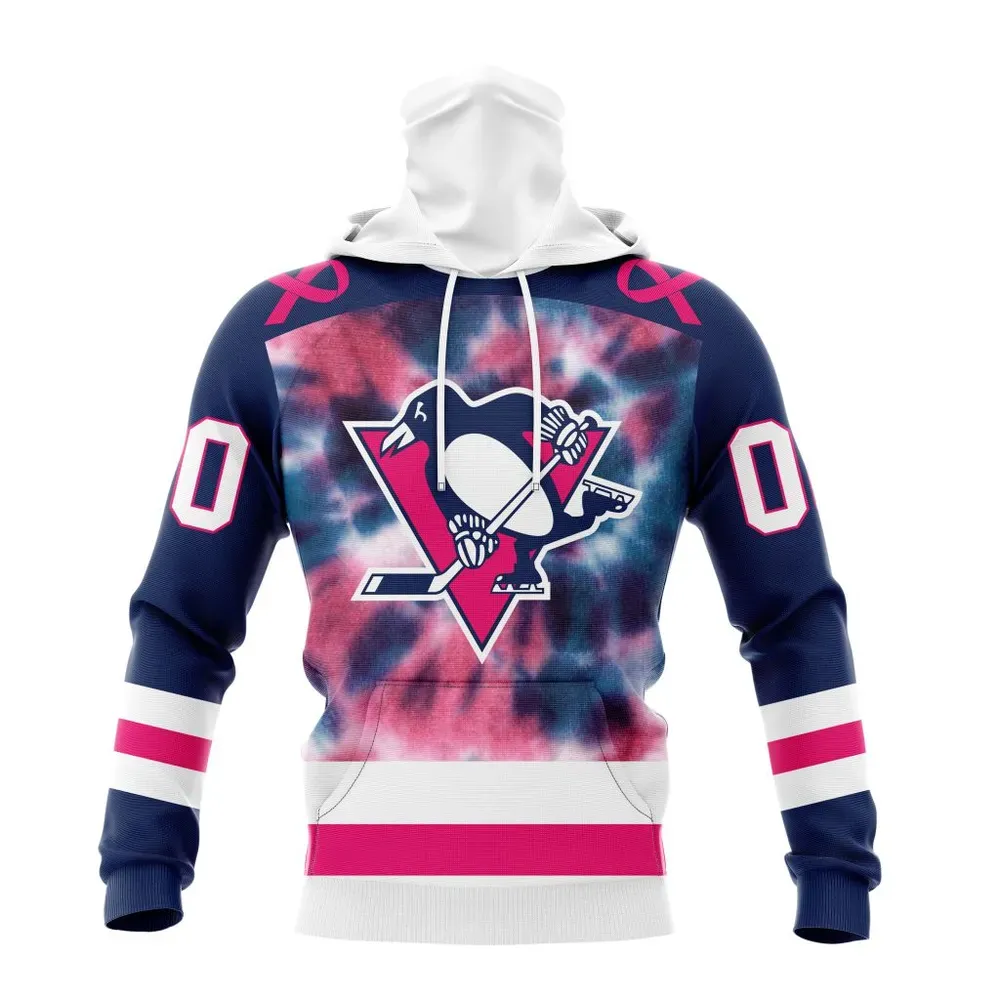 NHL Pittsburgh Penguins Special Pink October Fight Breast Cancer St2303 Mask Hoodie