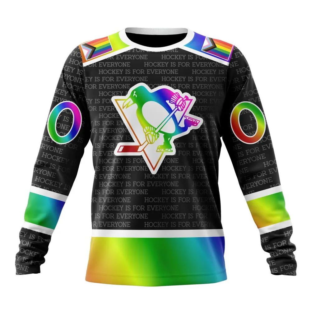 NHL Pittsburgh Penguins Special Pride Design Hockey Is For Everyone Long Sleeved Sweatshirt 