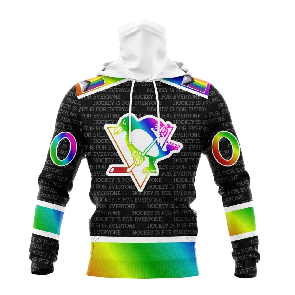 NHL Pittsburgh Penguins Special Pride Design Hockey Is For Everyone Mask Hoodie