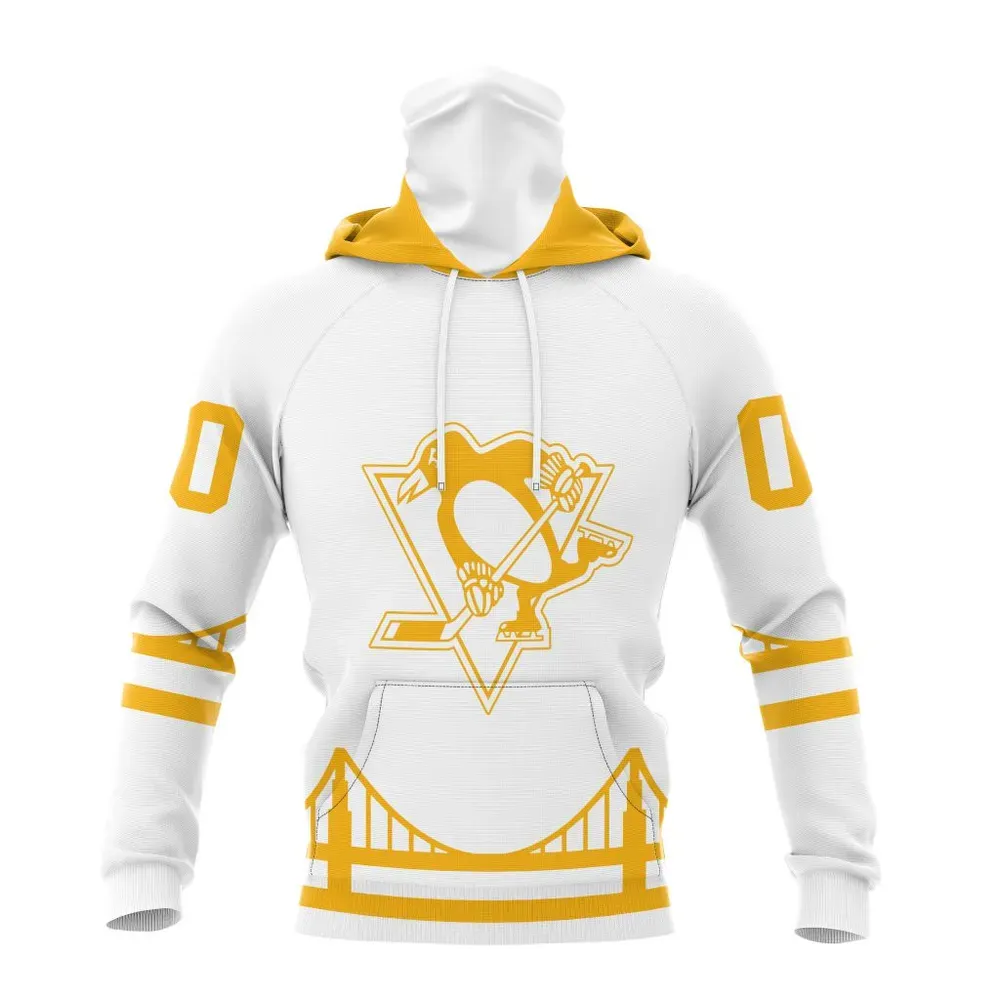 NHL Pittsburgh Penguins Special Whiteout Design St2401 Mask Hoodie