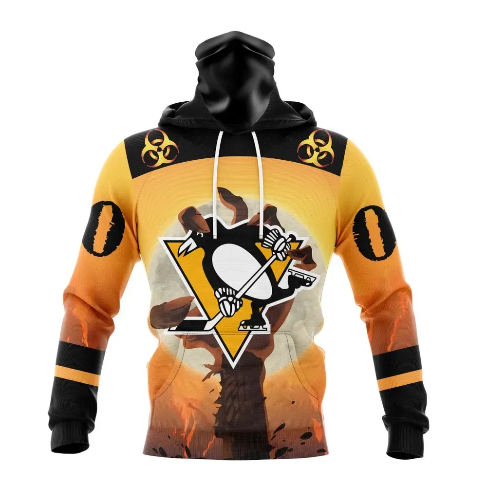 NHL Pittsburgh Penguins Special Zombie Design For Halloween St2305 Mask Hoodie