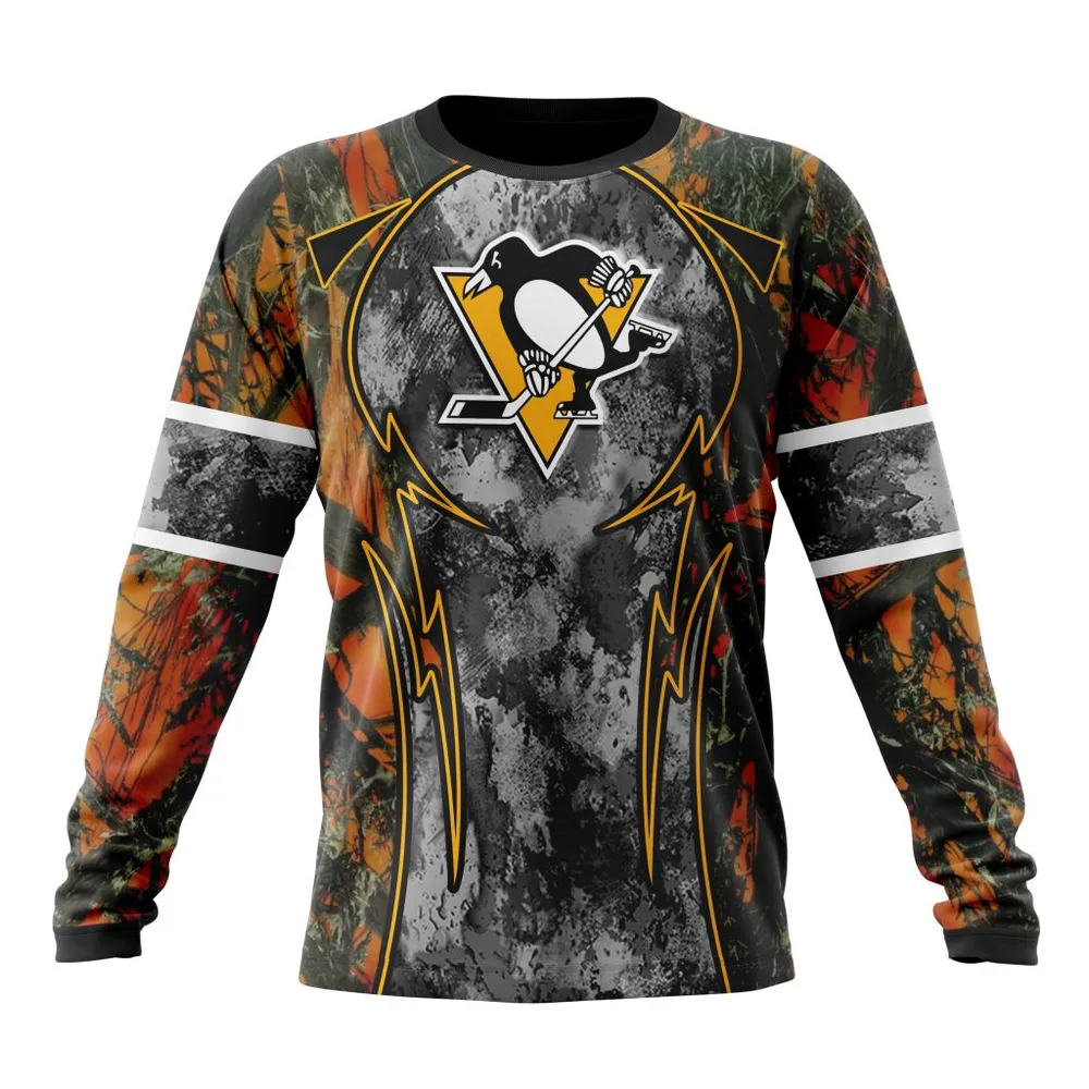 NHL Pittsburgh Penguins | Specialized Design Wih Camo Concepts For Hungting In Forest Long Sleeved Sweatshirt 