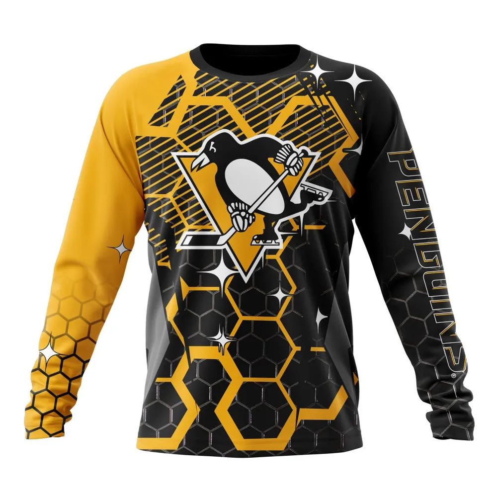 NHL Pittsburgh Penguins | Specialized Design With Motocross Syle V0222 Long Sleeved Sweatshirt 