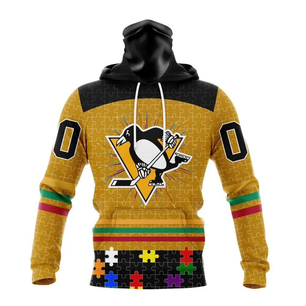 NHL Pittsburgh Penguins | Specialized Fearless Aganst Autism V0122 Mask Hoodie