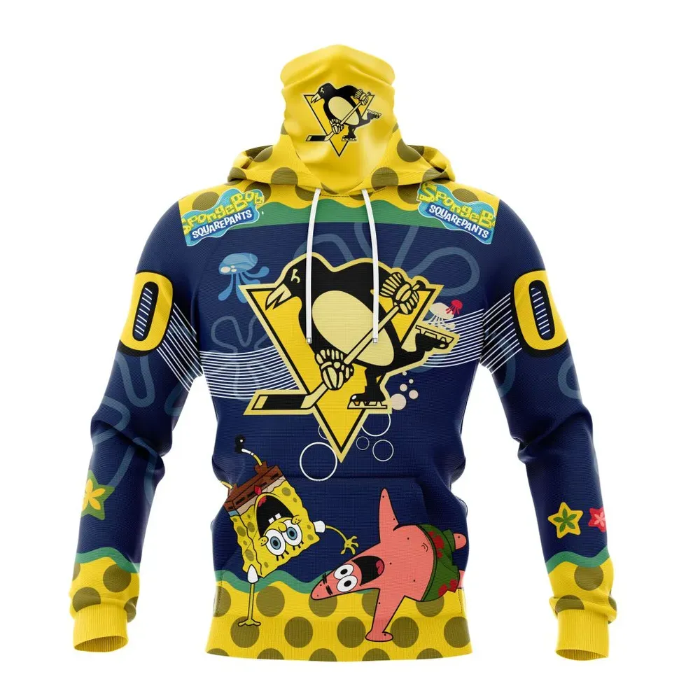 NHL Pittsburgh Penguins | Specialized Jersey With Spongebob Mask Hoodie