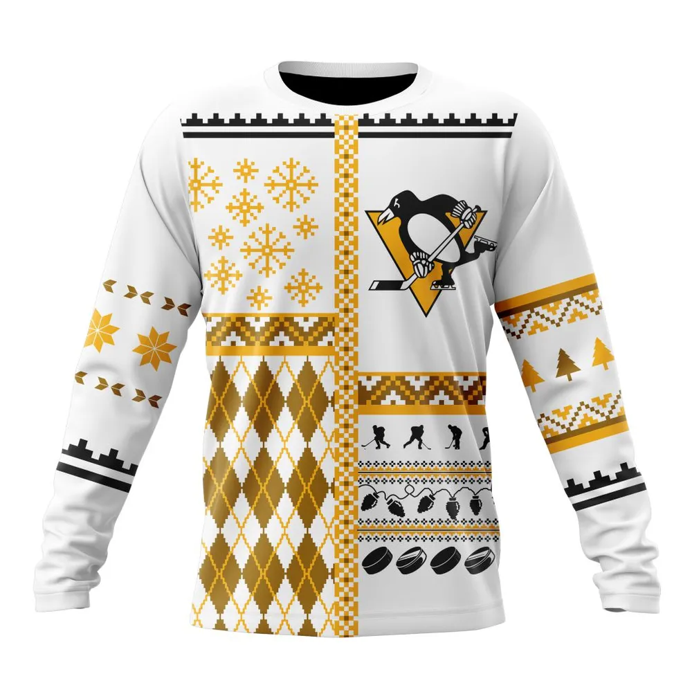 NHL Pittsburgh Penguins | Specialized Unisex Christmas Is Coming V01 Long Sleeved Sweatshirt 