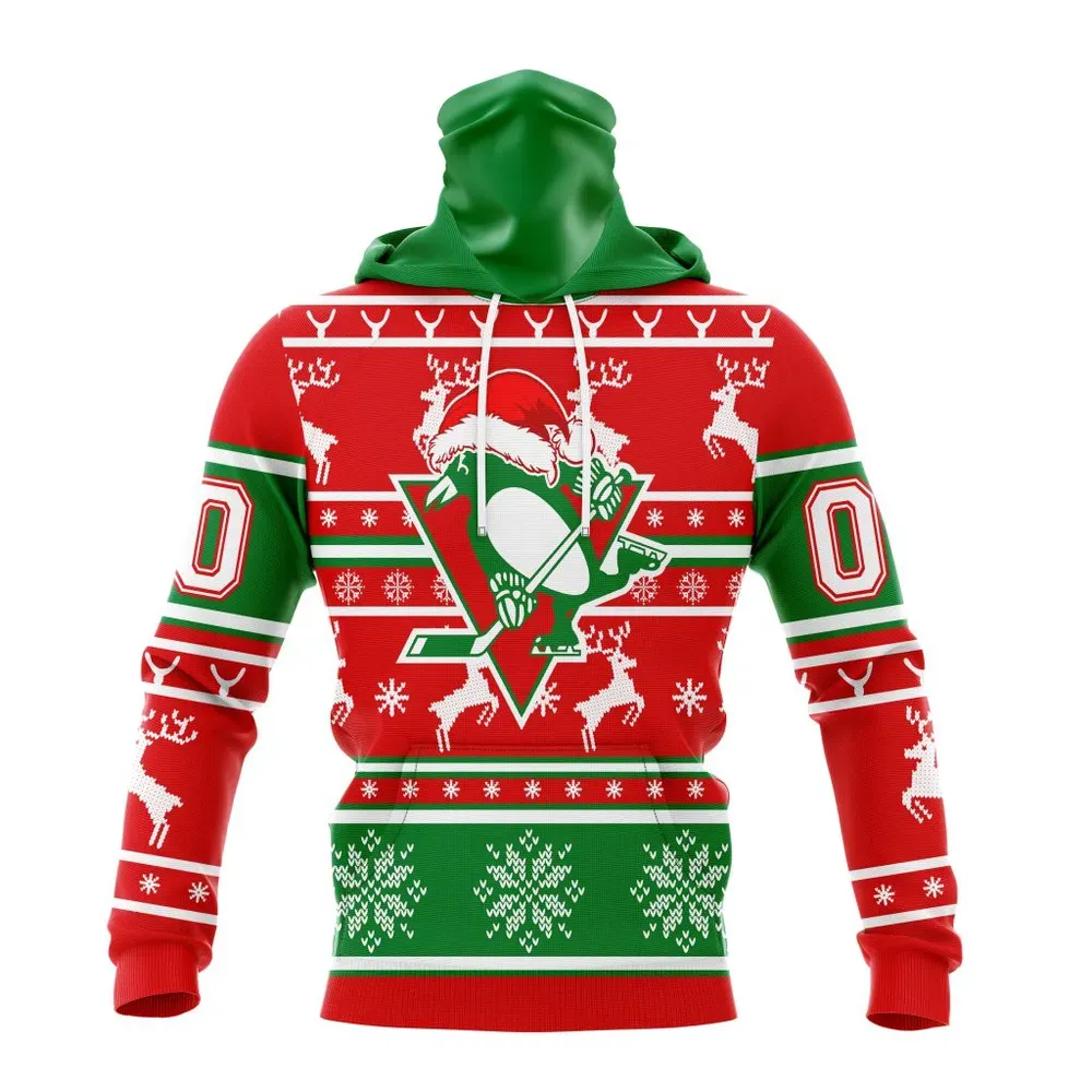 NHL Pittsburgh Penguins | Specialized Unisex Christmas Is Coming V02 Mask Hoodie