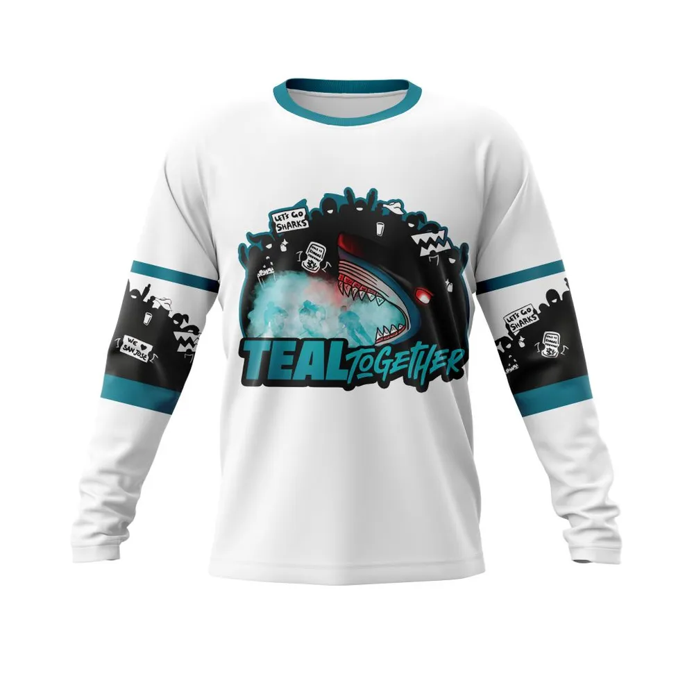 NHL San Jose Sharks Fan Appreciation Night White Long Sleeved Sweatshirt 