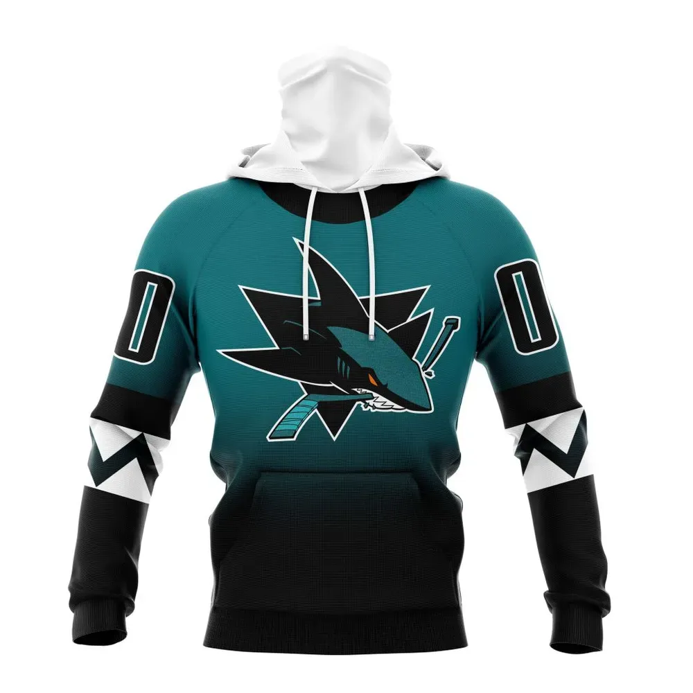 NHL San Jose Sharks Personalize Gradient Series Concept St2301 Mask Hoodie