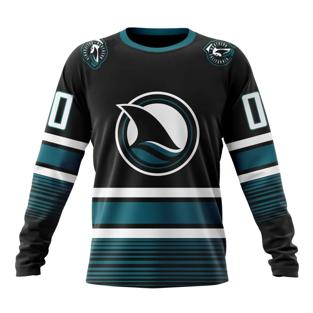 NHL San Jose Sharks Personalized 2024 New Third Kits Long Sleeved Sweatshirt 