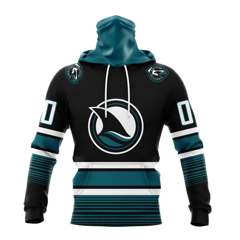 NHL San Jose Sharks Personalized 2024 New Third Kits Mask Hoodie