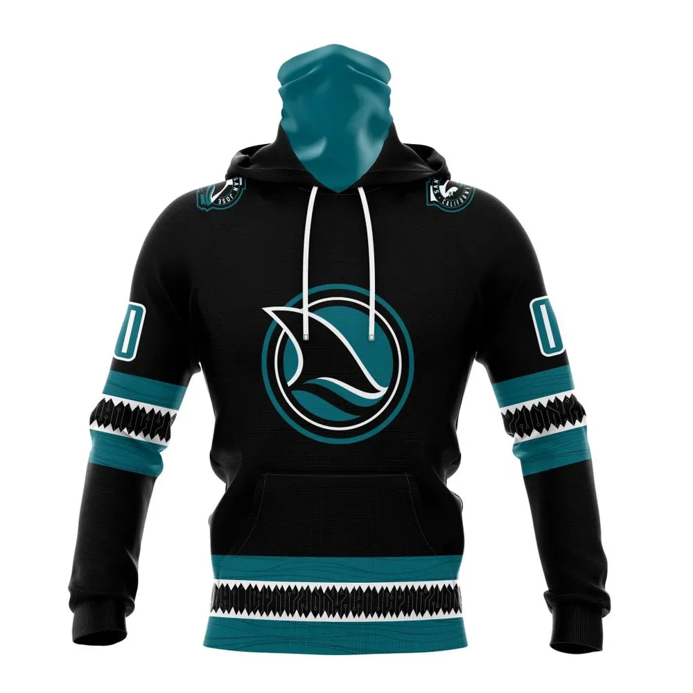 NHL San Jose Sharks Personalized Alternate Concepts Kits St2401 Mask Hoodie