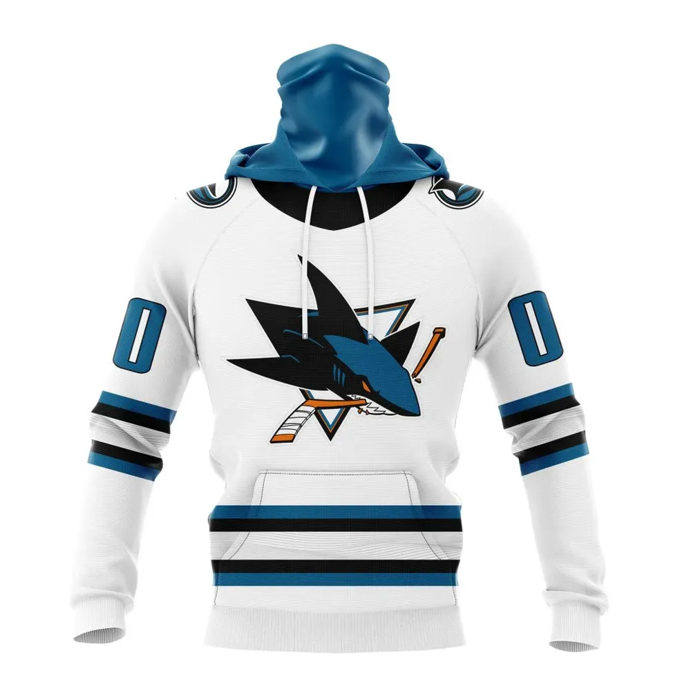 NHL San Jose Sharks Personalized Away Kits Mask Hoodie