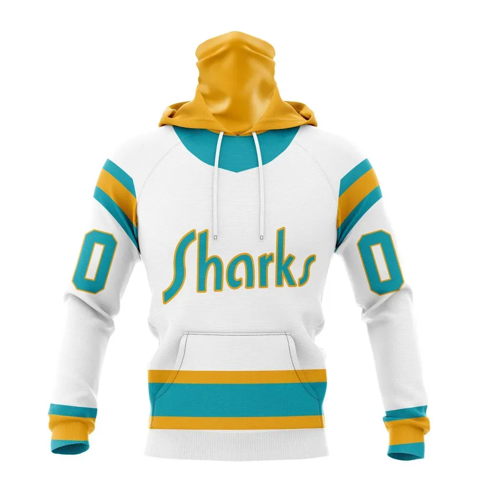 NHL San Jose Sharks Reverse Retro Kits Mask Hoodie