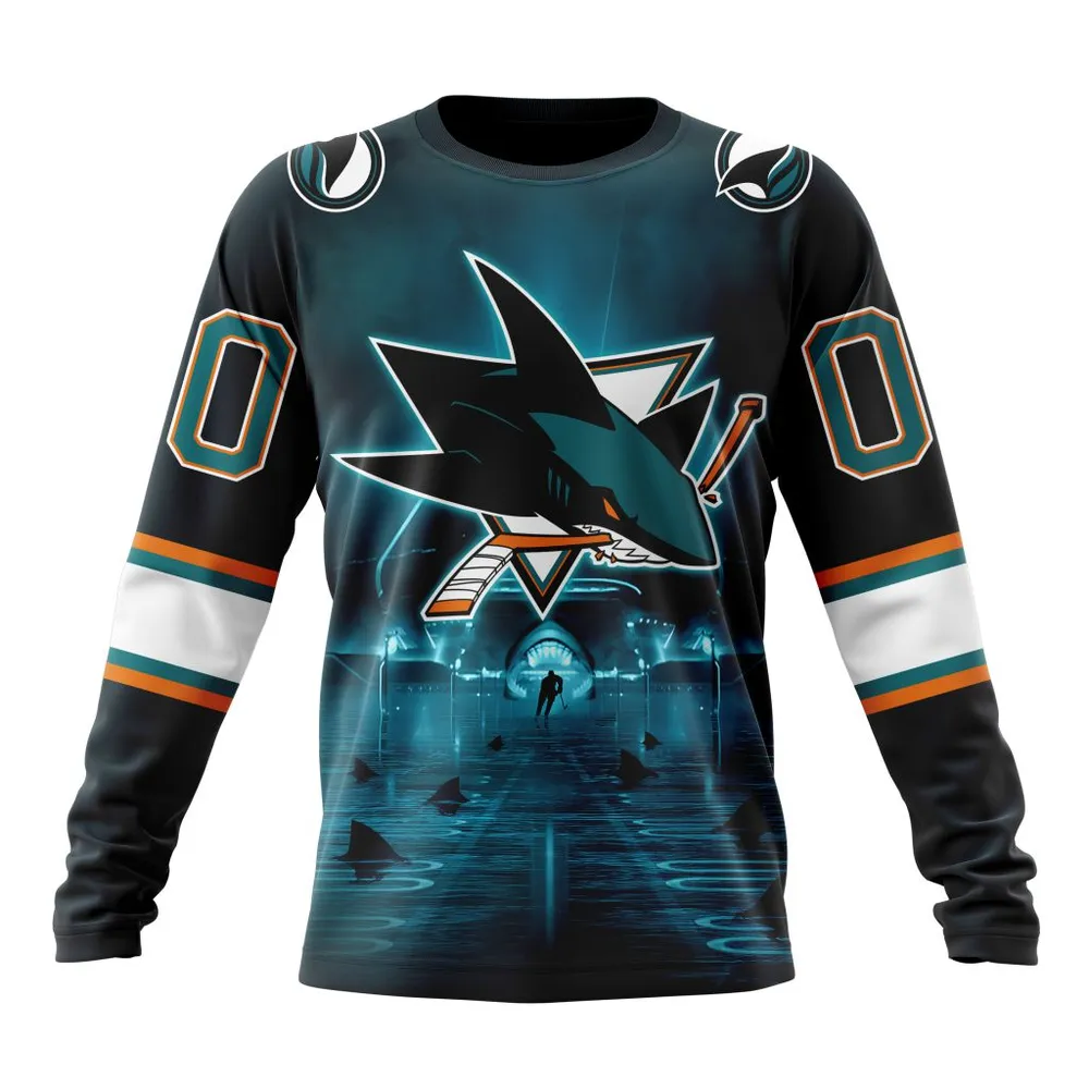 NHL San Jose Sharks Spcial Design St2301 Long Sleeved Sweatshirt 