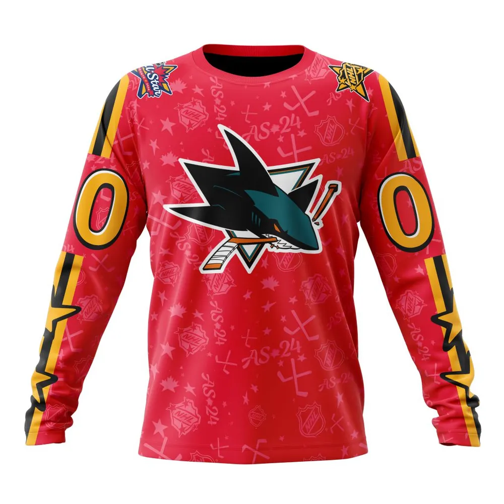 NHL San Jose Sharks Special 2024 All-Star Game Design St2401 Long Sleeved Sweatshirt 