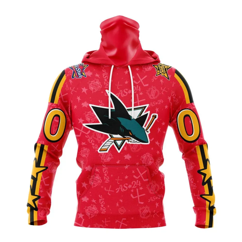 NHL San Jose Sharks Special 2024 All-Star Game Design St2401 Mask Hoodie