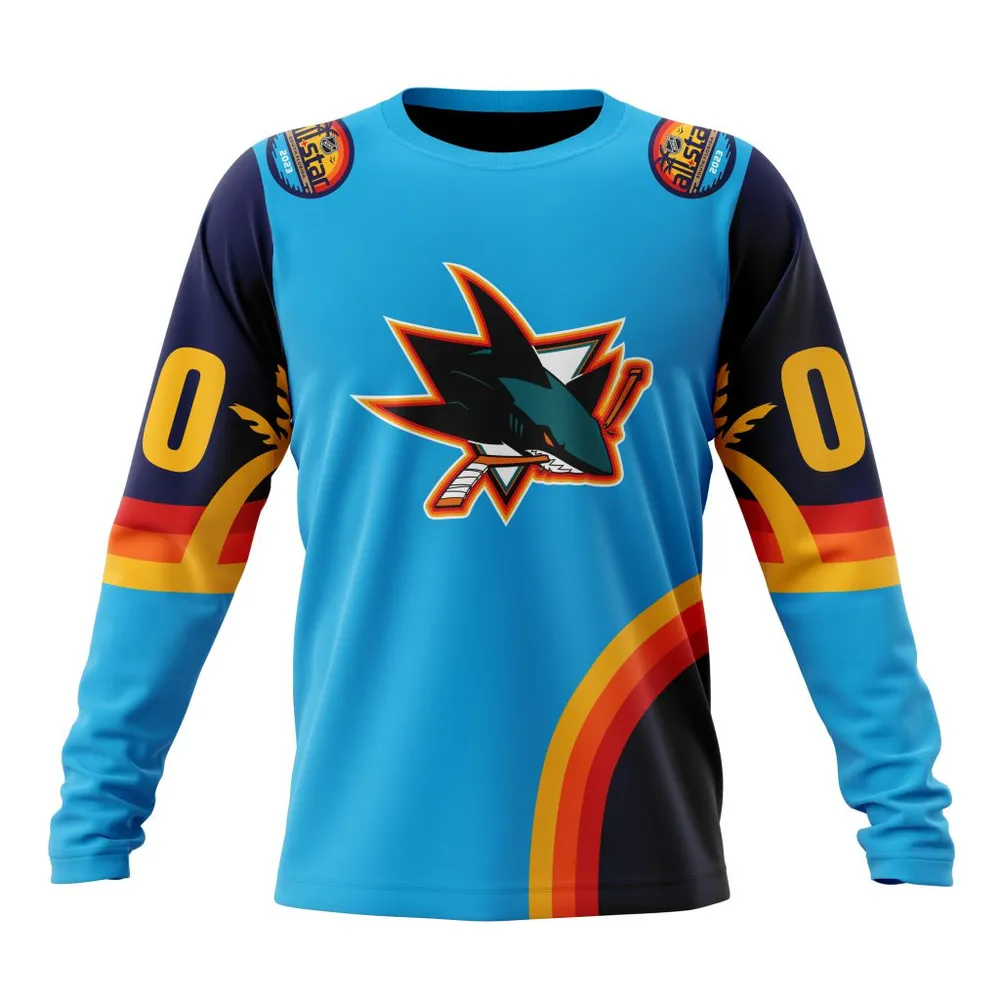 NHL San Jose Sharks Special All-Star Game Design With Atlantic Ocean Long Sleeved Sweatshirt 