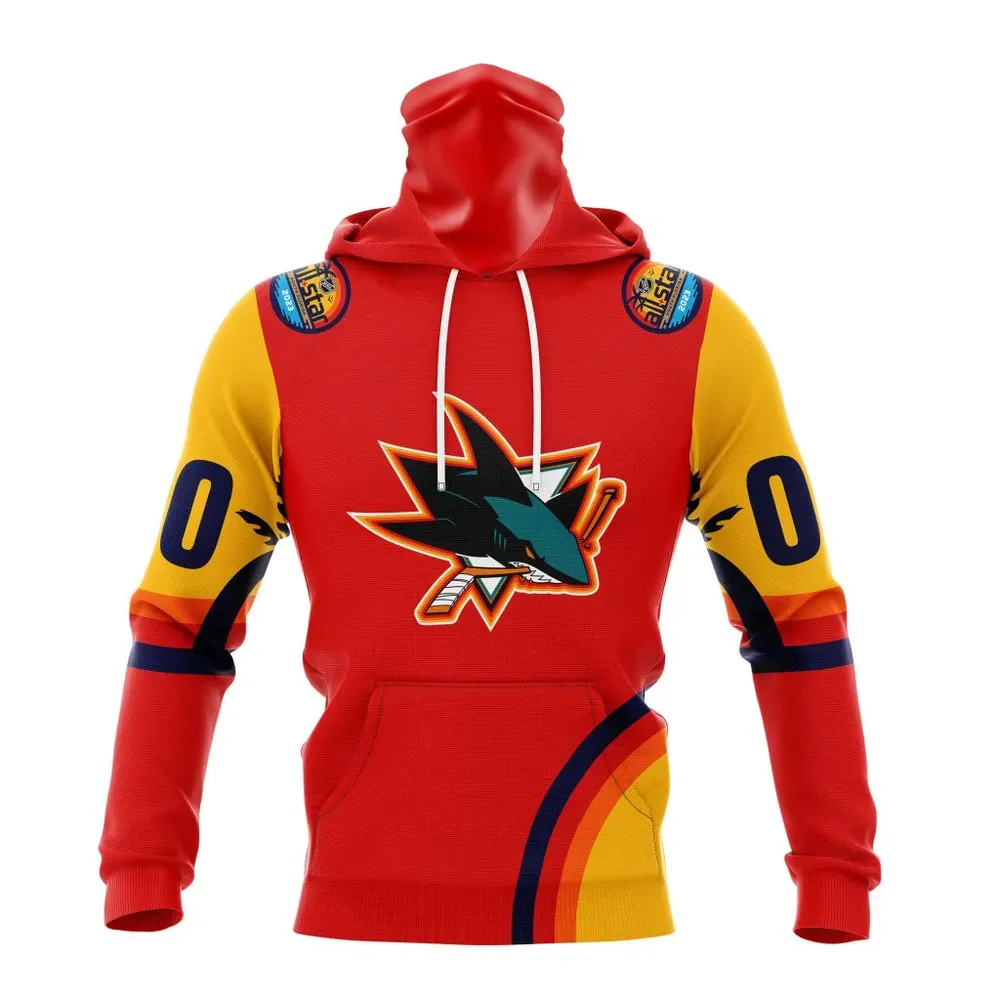 NHL San Jose Sharks Special All-Star Game Design With Florida Sunset Mask Hoodie