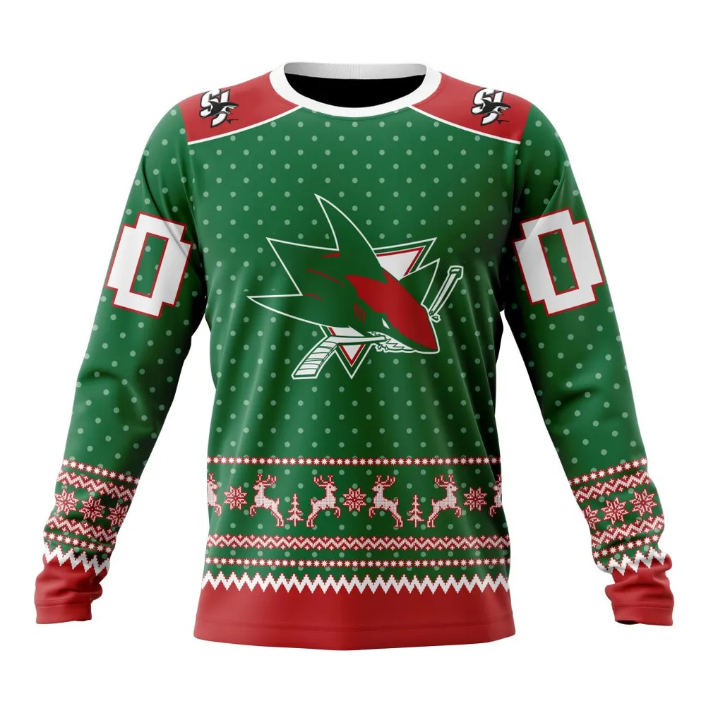 NHL San Jose Sharks Special Christmas Apparel St2201 Long Sleeved Sweatshirt 