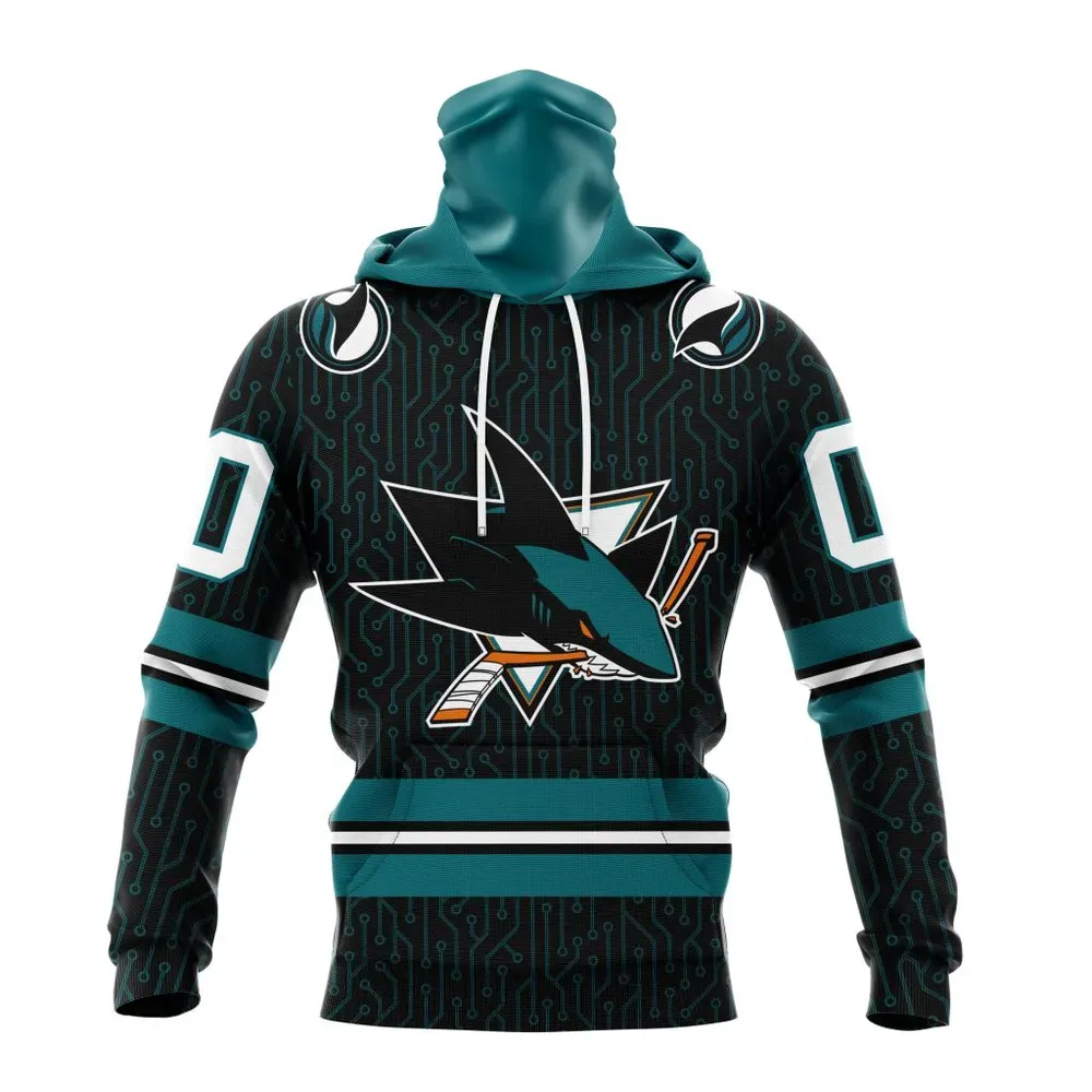 NHL San Jose Sharks Special City Connect Design St2402 Mask Hoodie