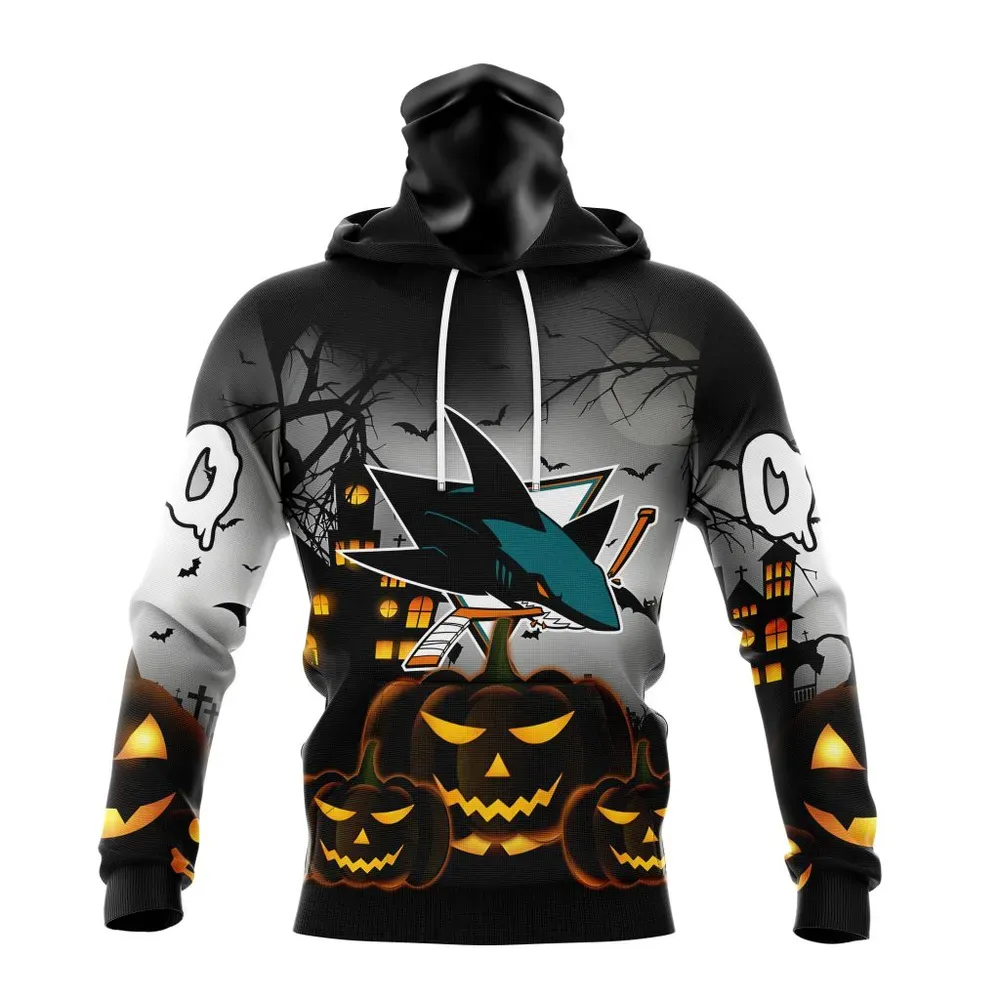 NHL San Jose Sharks Special Design For Halloween St2302 Mask Hoodie