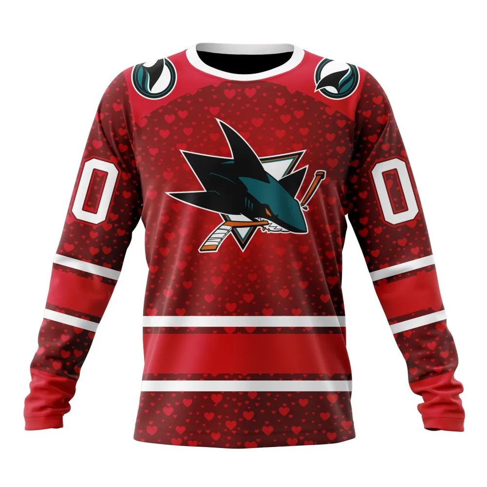 NHL San Jose Sharks Special Gift For Valentines Day St2401 Long Sleeved Sweatshirt 