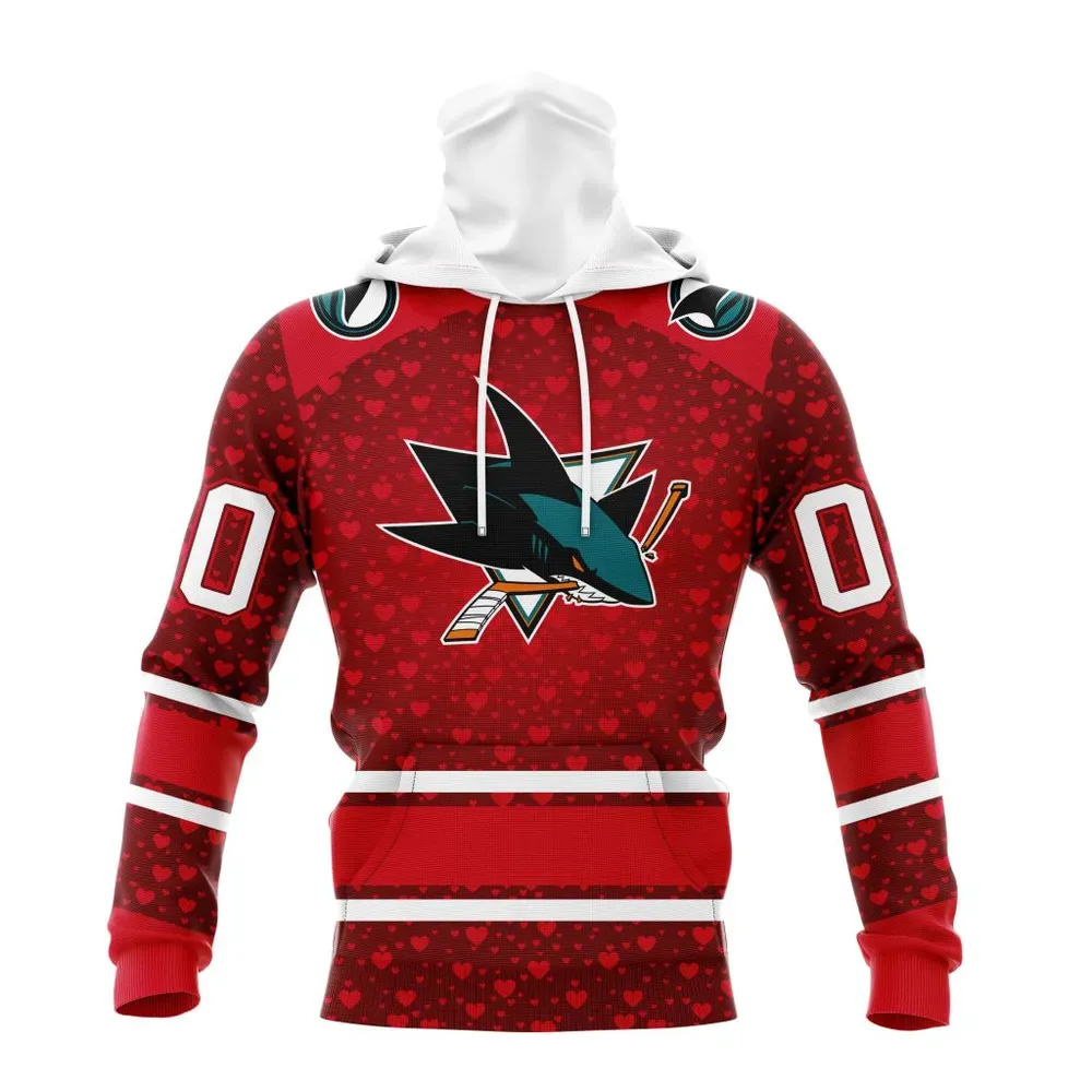 NHL San Jose Sharks Special Gift For Valentines Day St2401 Mask Hoodie