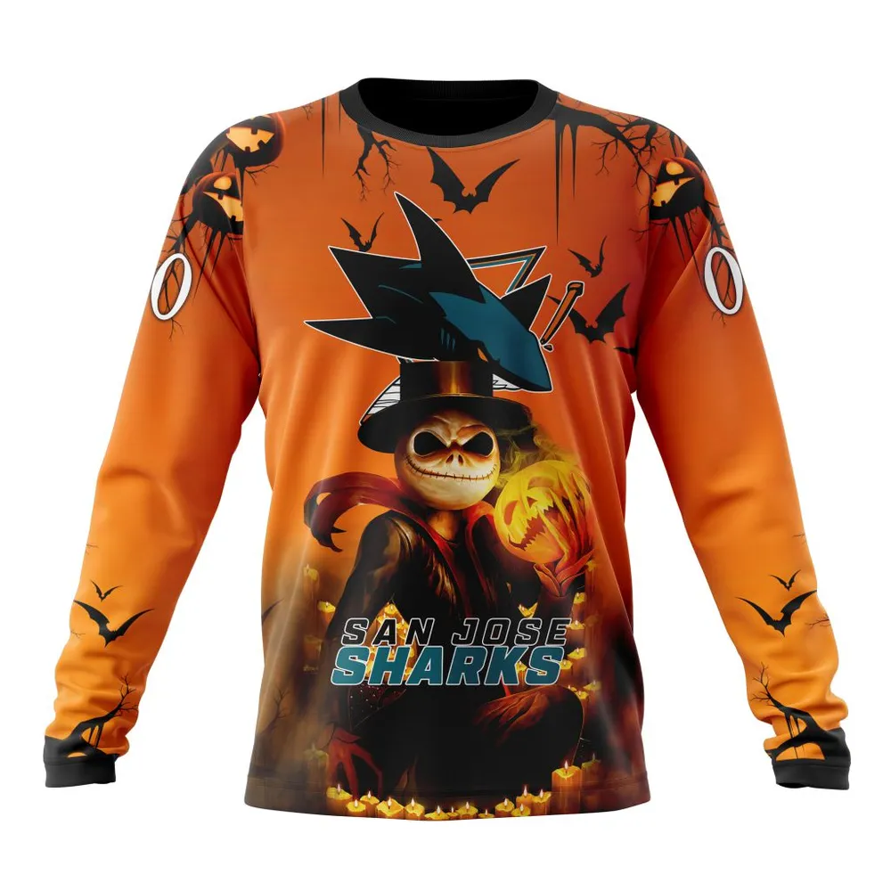 NHL San Jose Sharks Special Halloween Concepts St2201 Long Sleeved Sweatshirt 