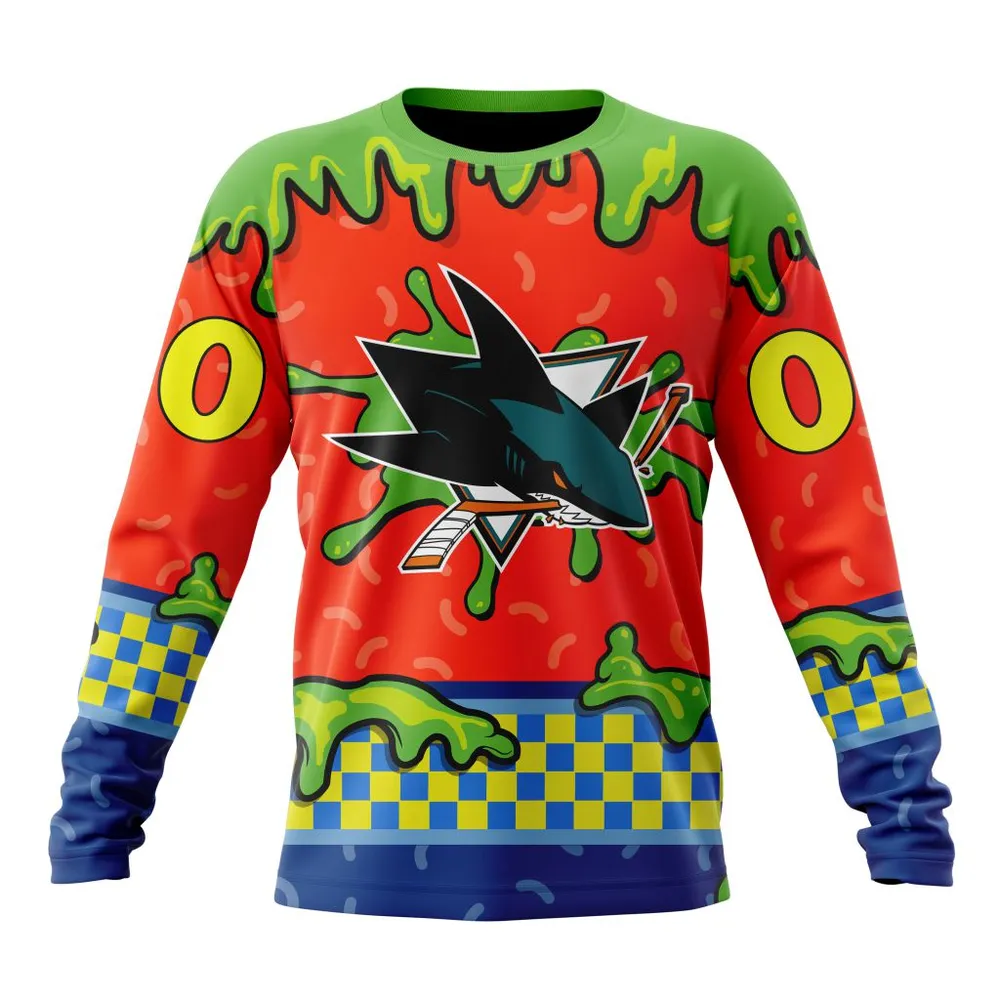 NHL San Jose Sharks Special Nickelodeon Design St2301 Long Sleeved Sweatshirt 