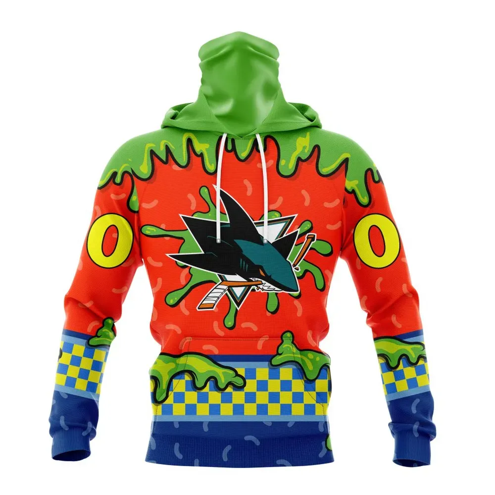 NHL San Jose Sharks Special Nickelodeon Design St2301 Mask Hoodie