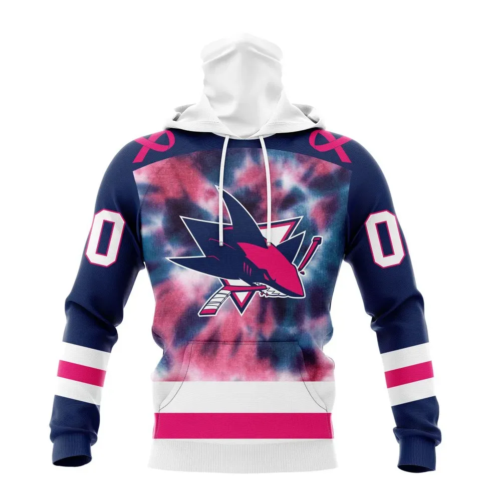 NHL San Jose Sharks Special Pink October Fight Breast Cancer St2303 Mask Hoodie