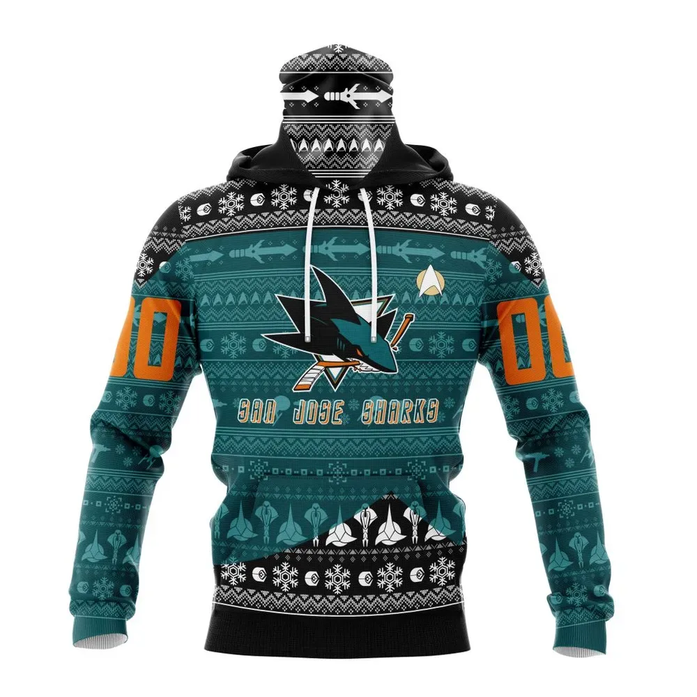 NHL San Jose Sharks Special Star Trek Design St2201 Mask Hoodie