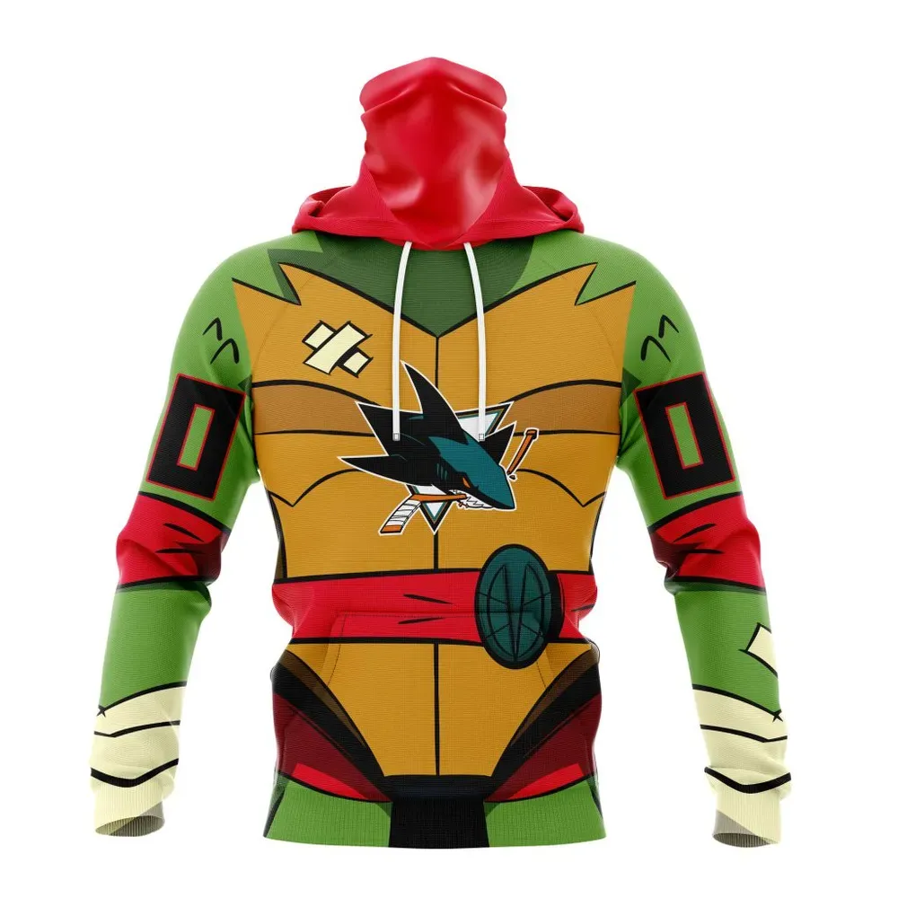 NHL San Jose Sharks Special Teenage Mutant Ninja Turtles Design St2301 Mask Hoodie