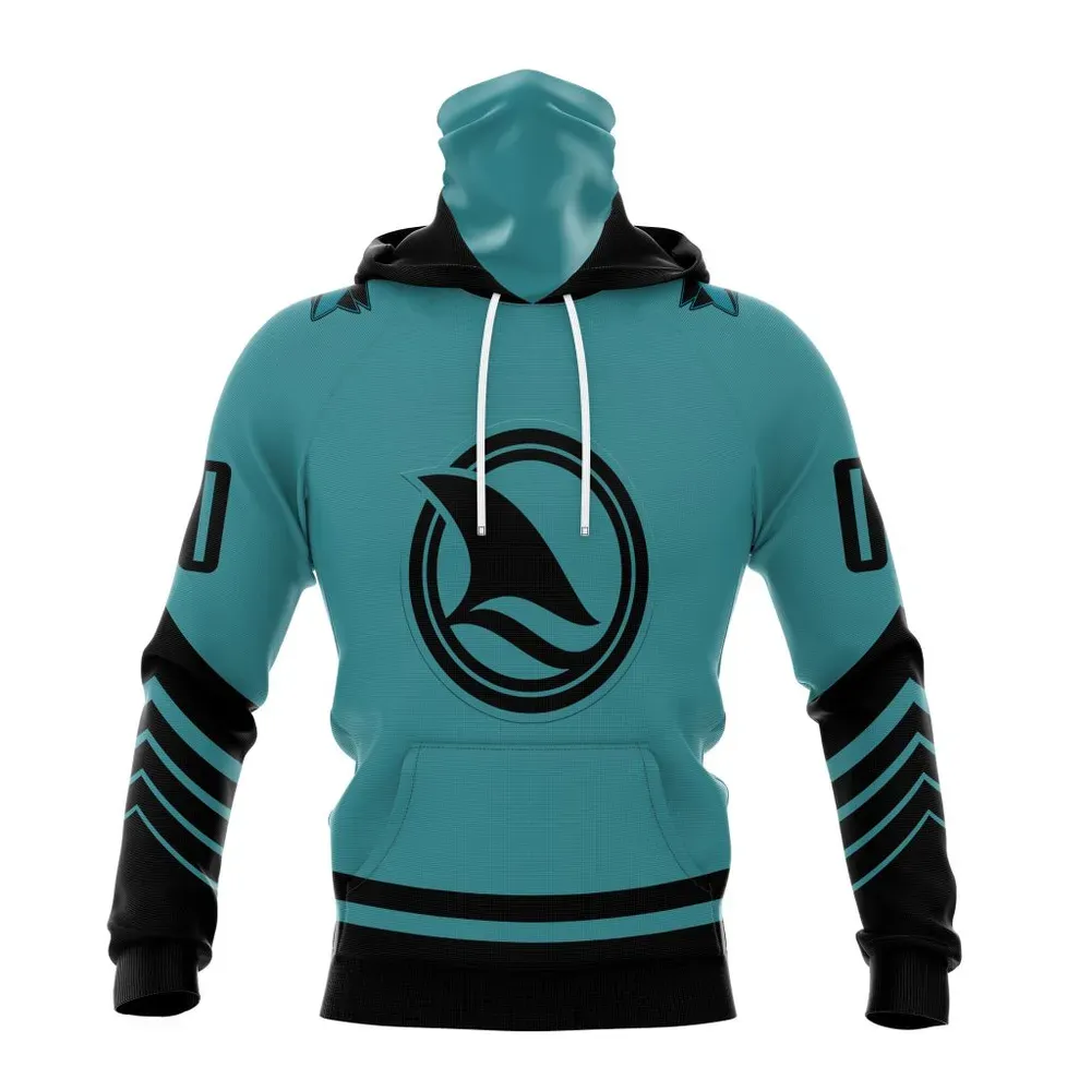 NHL San Jose Sharks Special Two-Tone Design St2401 Mask Hoodie