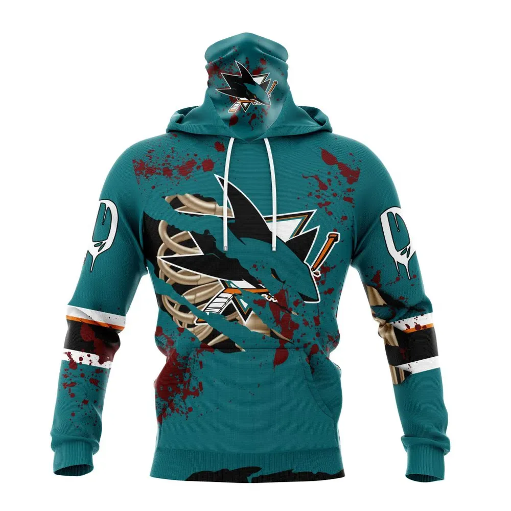 NHL San Jose Sharks | Specialized Design Jersey With Your Ribs For Halloween Mask Hoodie