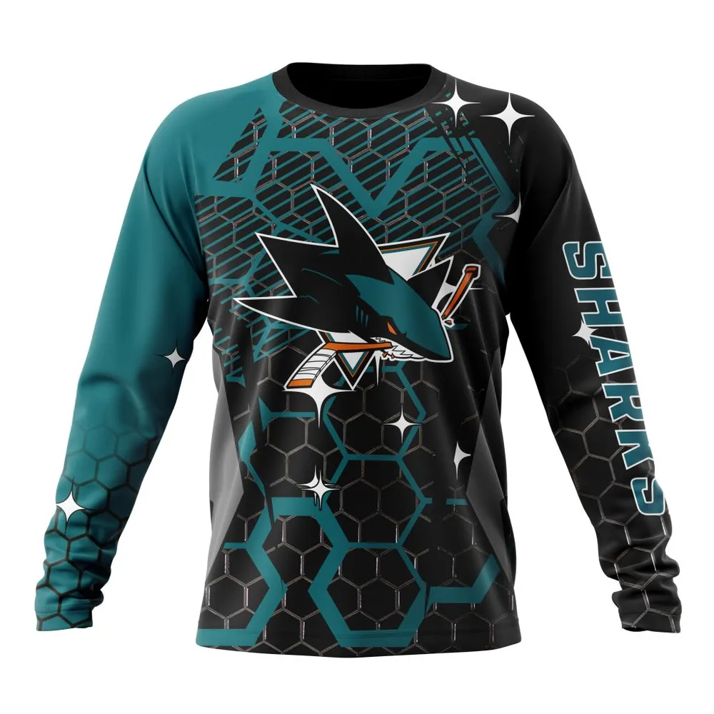 NHL San Jose Sharks | Specialized Design With Motocross Syle V0222 Long Sleeved Sweatshirt 