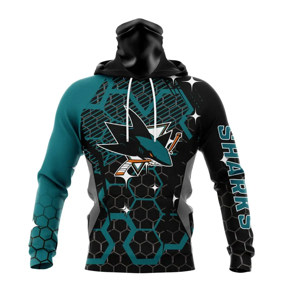 NHL San Jose Sharks | Specialized Design With Motocross Syle V0222 Mask Hoodie