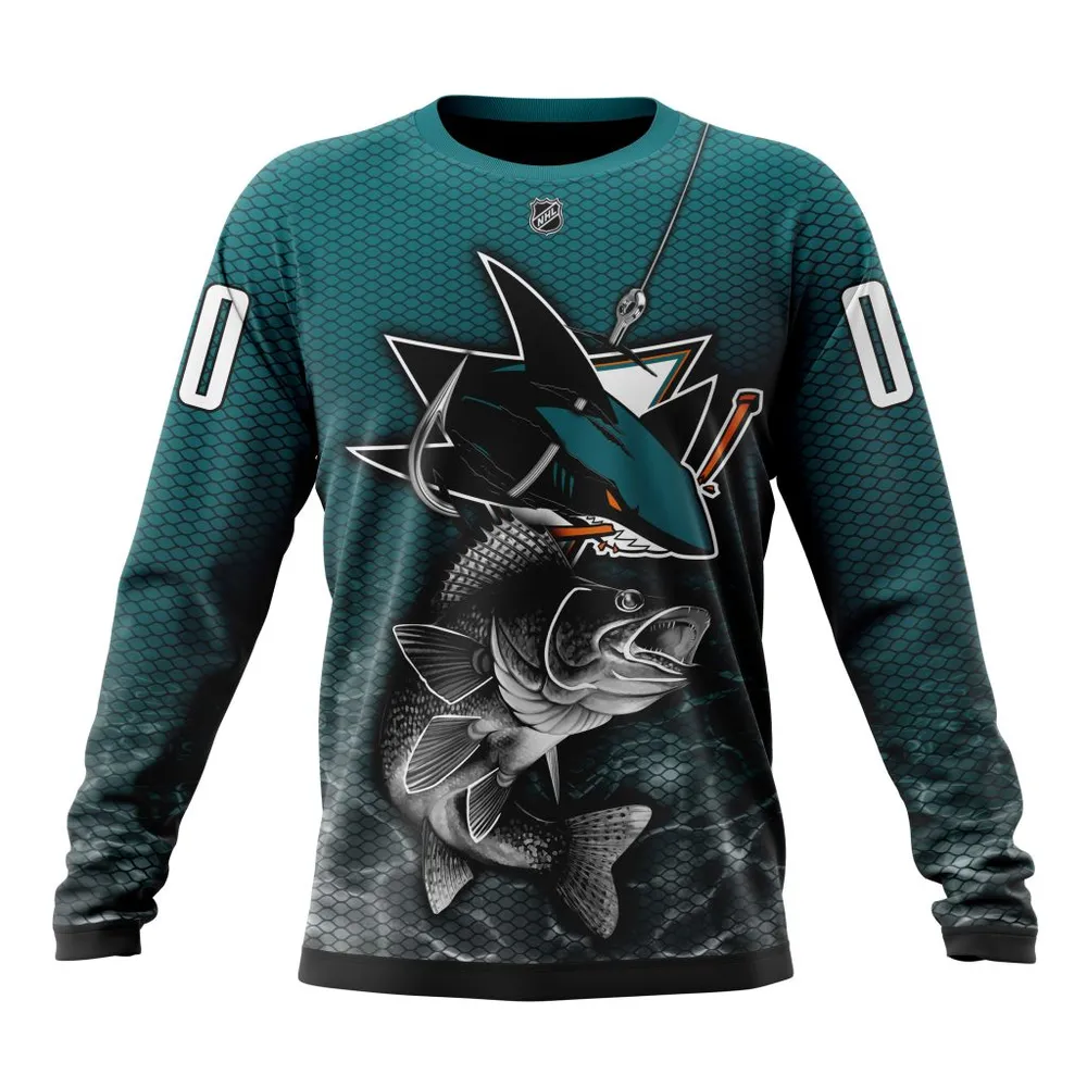 NHL San Jose Sharks | Specialized Fishing Style St2201 Long Sleeved Sweatshirt 