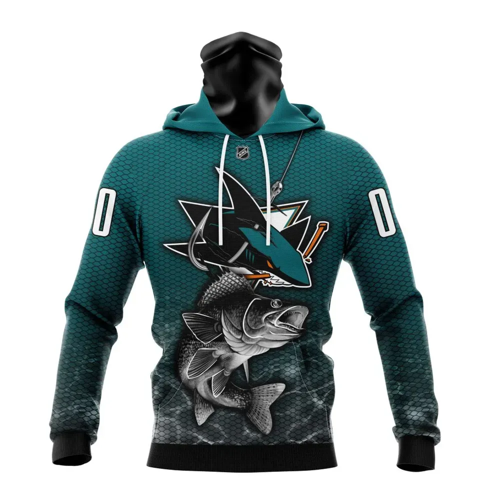 NHL San Jose Sharks | Specialized Fishing Style St2201 Mask Hoodie