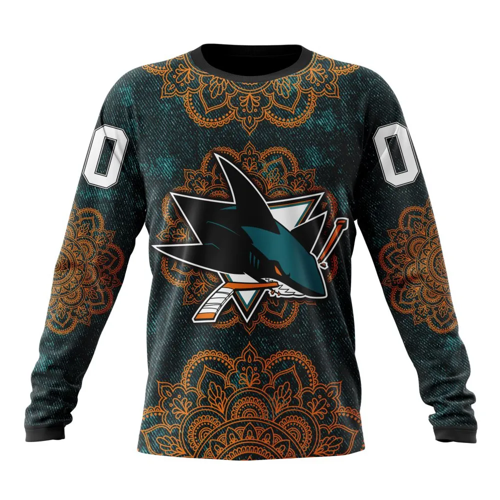 NHL San Jose Sharks | Specialized Mandala Style St2201 Long Sleeved Sweatshirt 