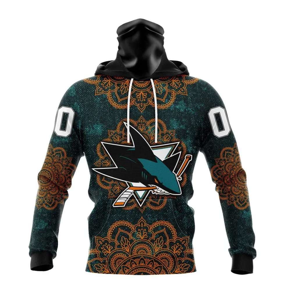 NHL San Jose Sharks | Specialized Mandala Style St2201 Mask Hoodie