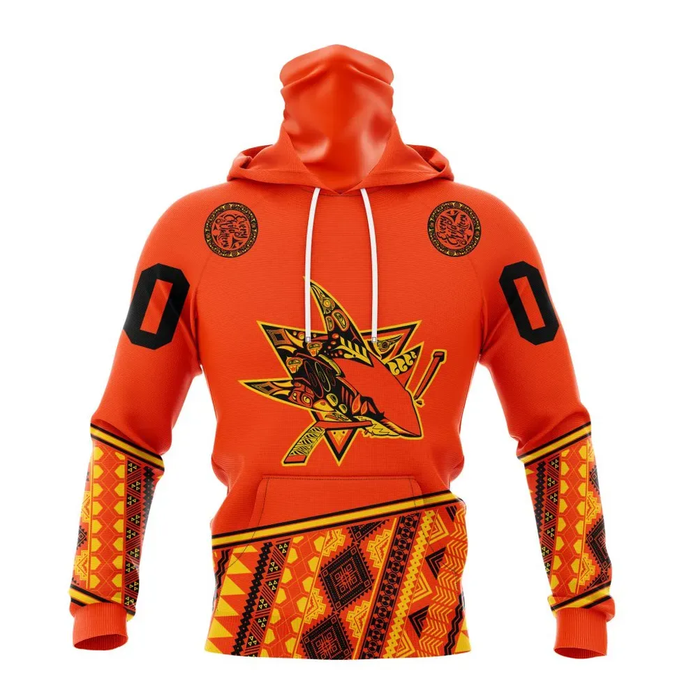 NHL San Jose Sharks | Specialized National Day For Truth And Reconciliation Mask Hoodie