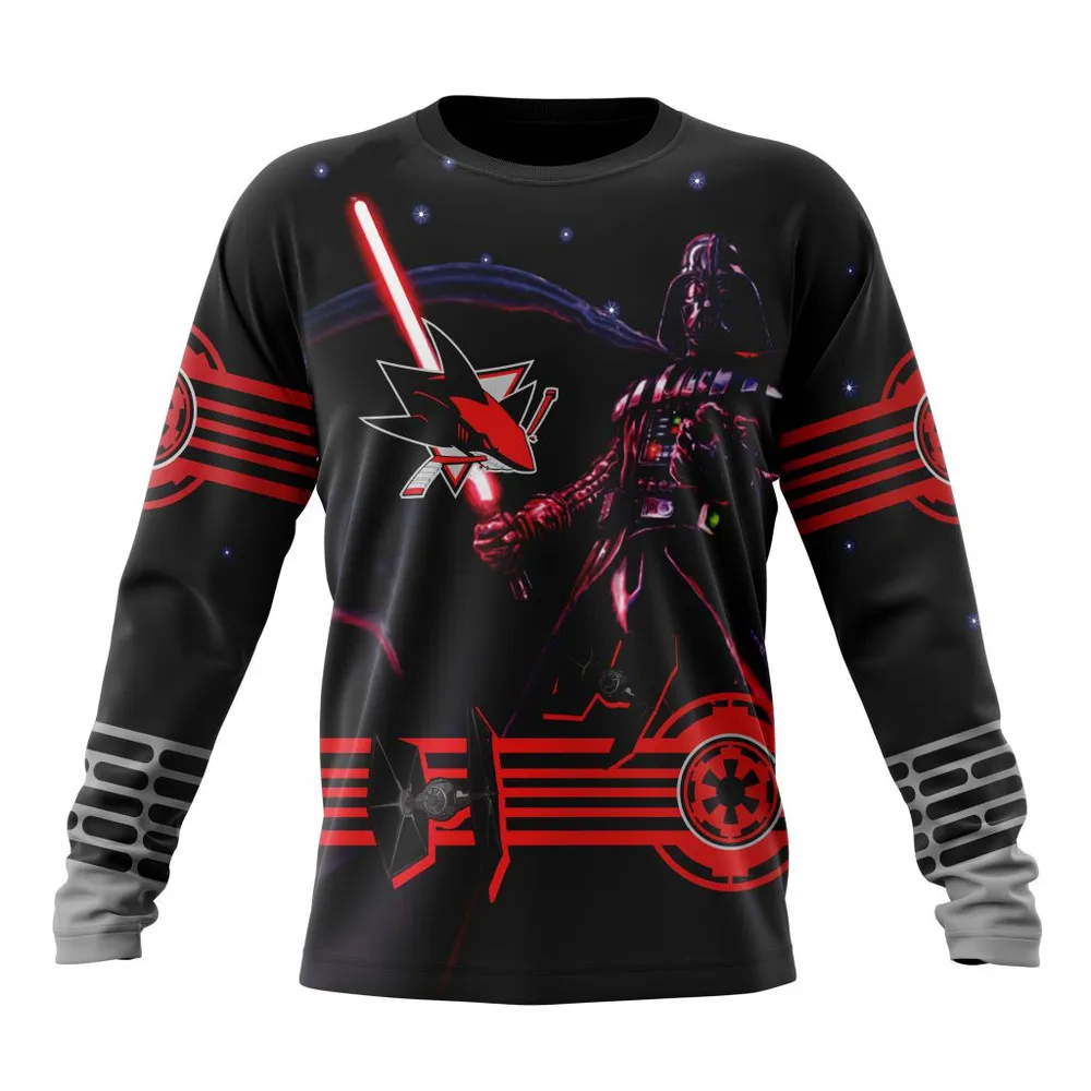 NHL San Jose Sharks | Specialized Starwar Darth Vader Version Jersey Long Sleeved Sweatshirt 