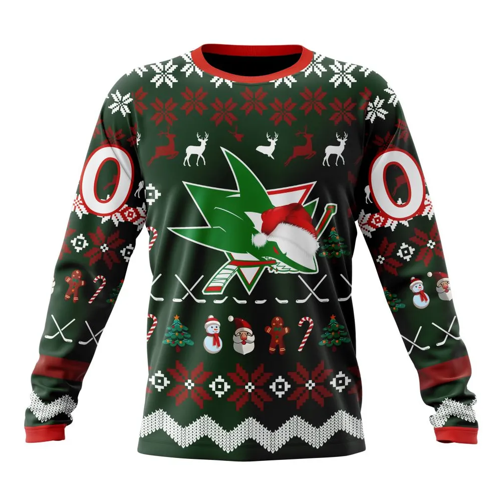 NHL San Jose Sharks | Specialized Unisex Christmas Is Coming Long Sleeved Sweatshirt 